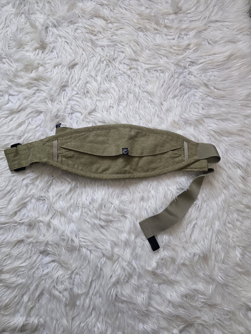 Kids Olive Canvas Waist Pack with Subtle Tab Detail